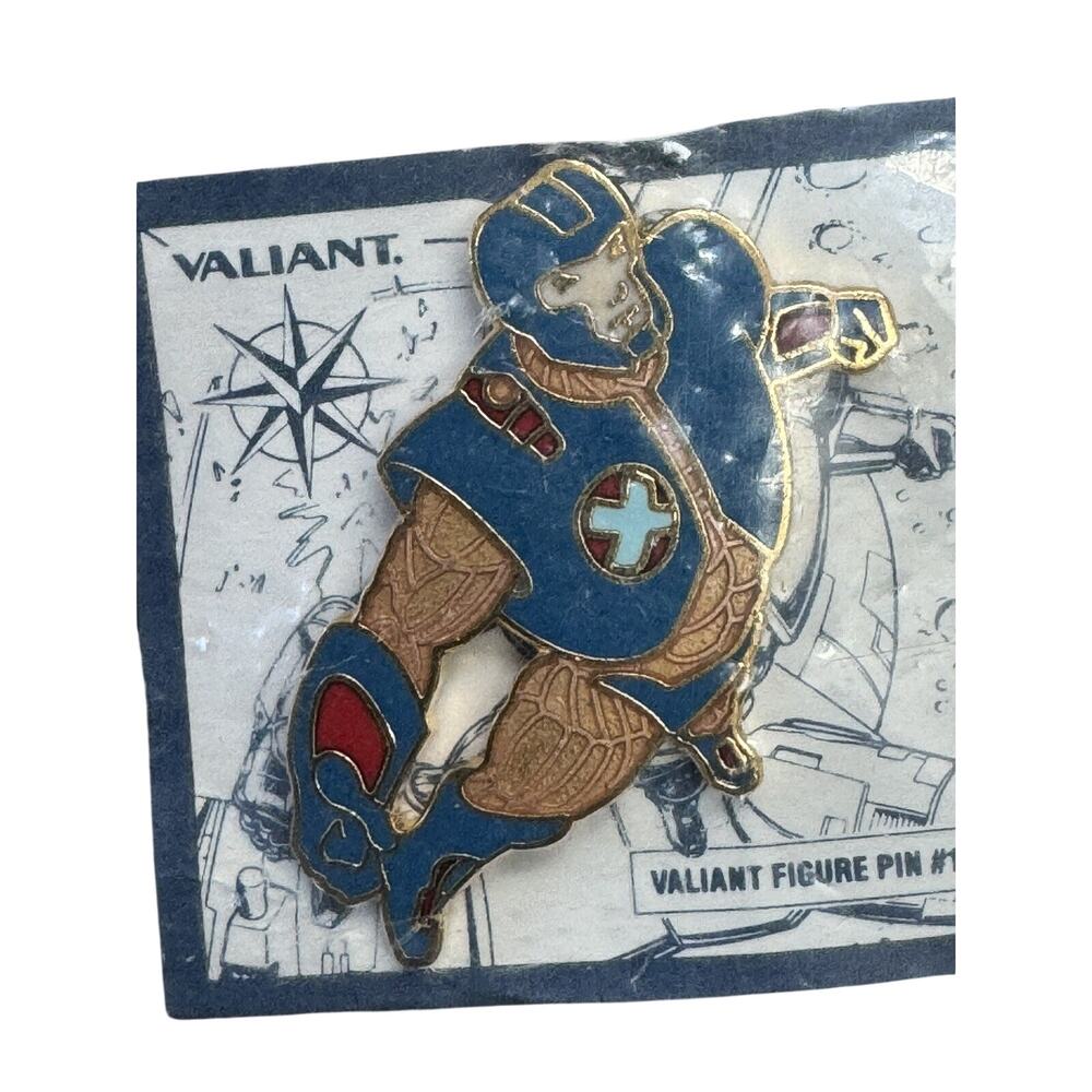 X-O Manowar XO Logo Pin mounted on Original card, Valiant Comics 1993 Sealed New